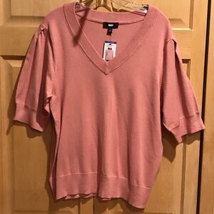 New DKNY Blush V-Neck Sweater